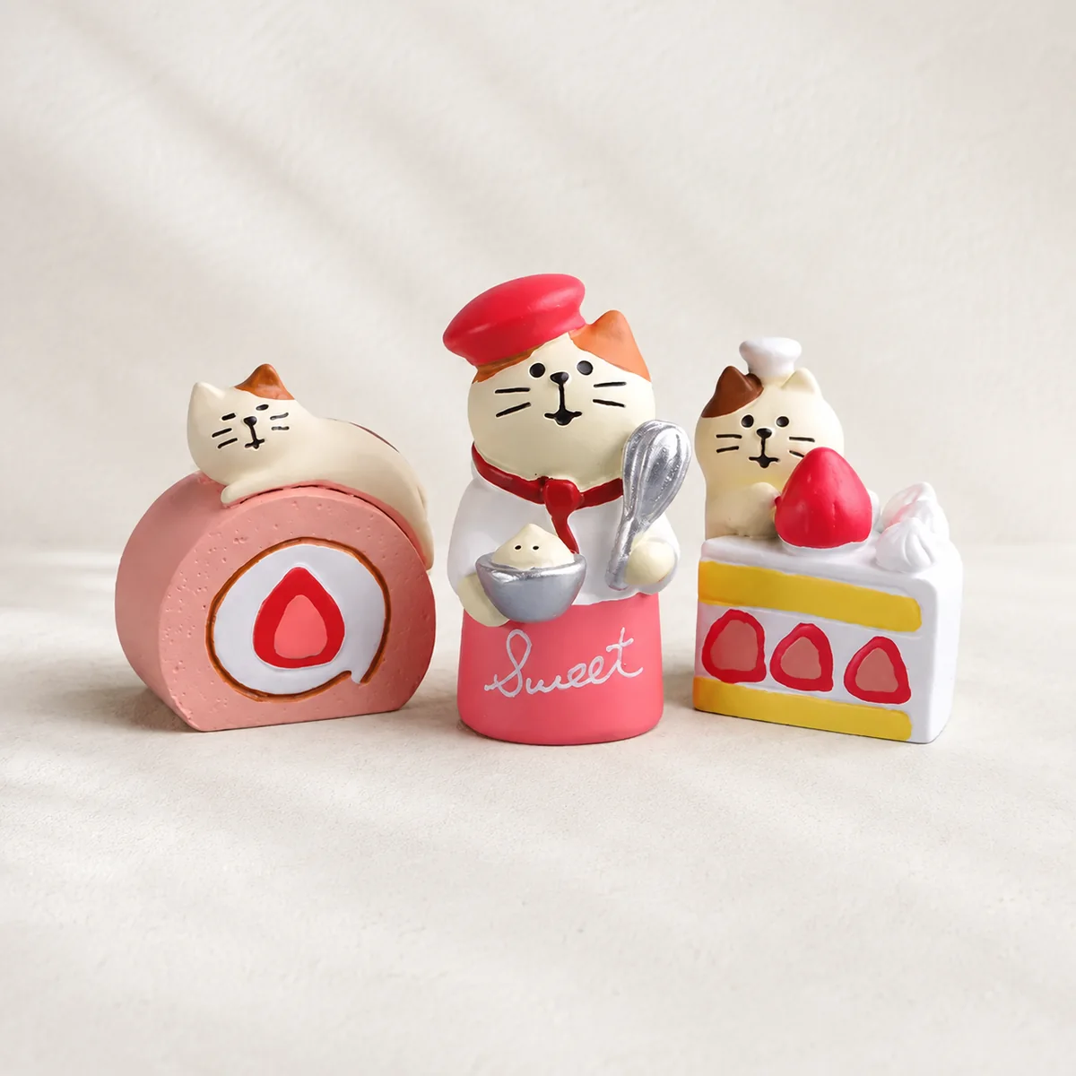 Strawberry cat series creative ornaments — view 2 — studio photograph
