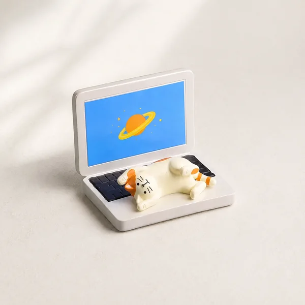 Cat creative mobile phone holder — view 2 — studio photograph