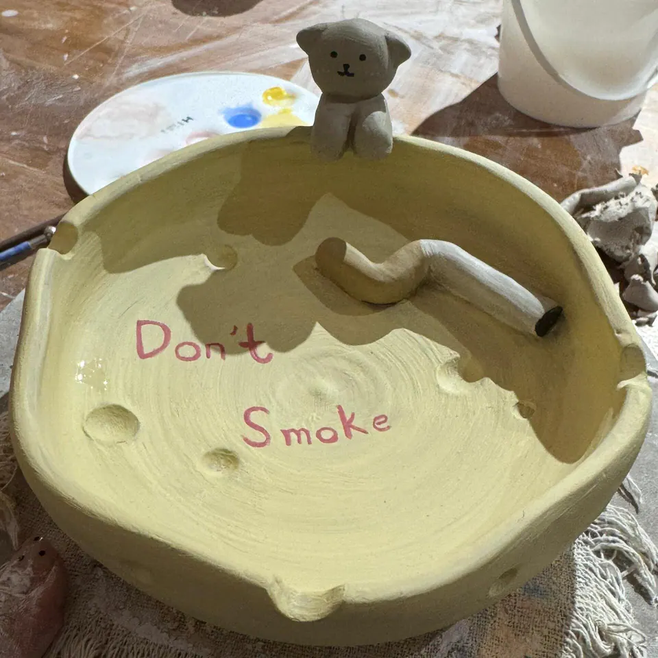 Custom Ceramic Handmade Pet Figurine Ashtray — view 2