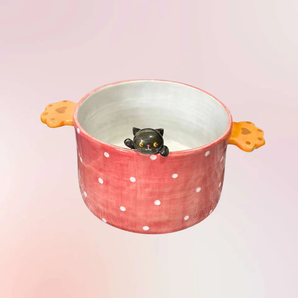 Handmade Custom Pet Bowl with Handles