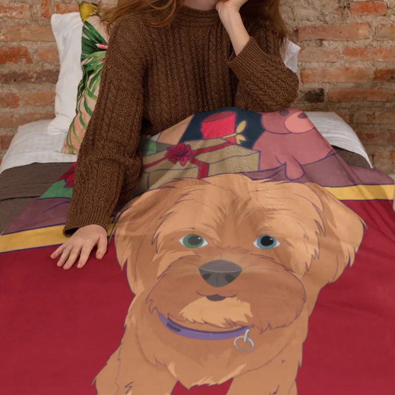 Custom Cartoon Pet Fleece Blanket — view 4