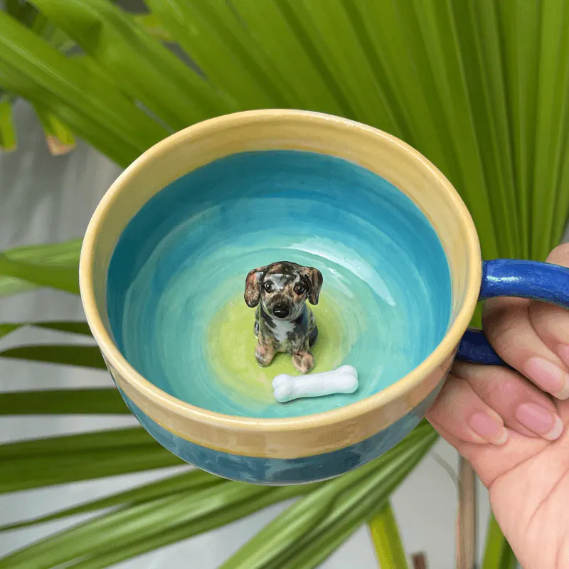 Handmade Custom Multicolor Pet Mug