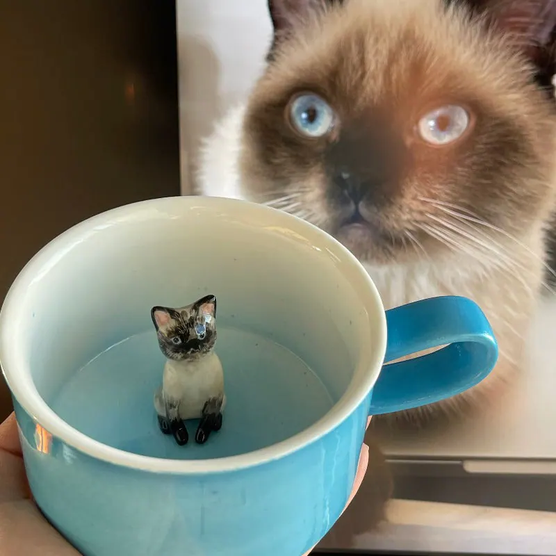 Handmade Custom Pet’s Figure Ceramic Mug-For Cat — view 2