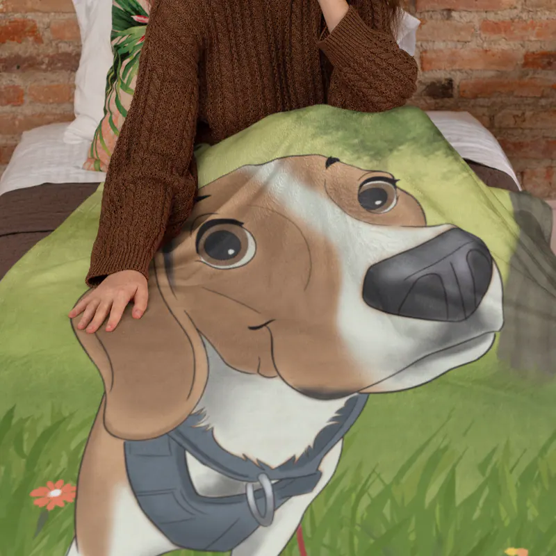 Custom Cartoon Pet Fleece Blanket — view 10