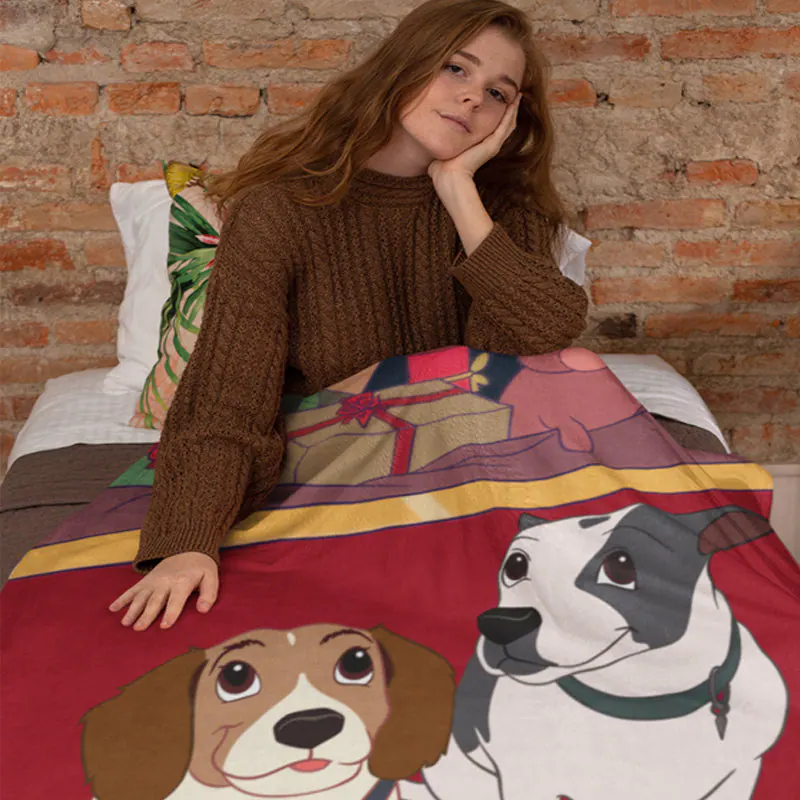 Custom Cartoon Pet Fleece Blanket — view 6
