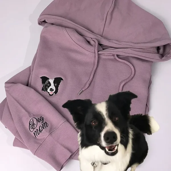 Custom Pet Portrait Embroidered Hoodie — view 6