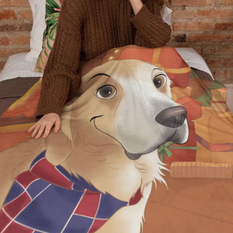 Custom Cartoon Pet Fleece Blanket — view 7